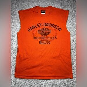 Harley Davidson Shirt Mens Large Sleeveless Crewneck Tank HD Motorcycles Dice